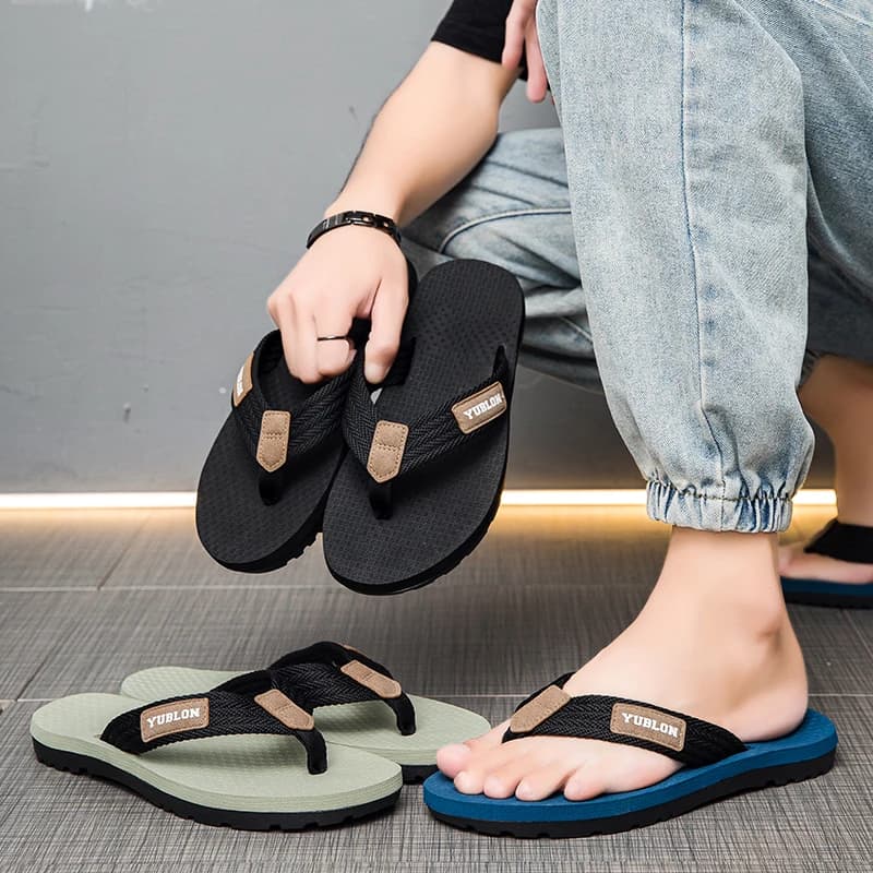 Infradito da uomo per l'estate, fondo in gomma antiscivolo, sandwich, alla moda, casual, corsa del piede da spiaggia