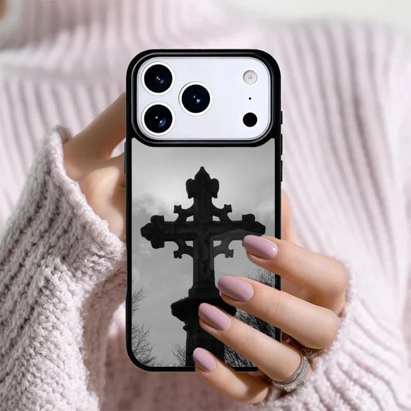 Cover per iPhone con Nodo Celtico e Croce, per modelli 17 Air, 16e, 15, 14, 13 Pro Max, 12, 11, X, XR, XS, SE2020, 6, 8, 7 Plus
