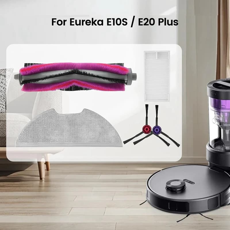 A23T Accessories Kit Replacement for Eureka E10S / E20 Plus Robot Vacuum Cleaner Parts, Roller Brush & HEPA Filter