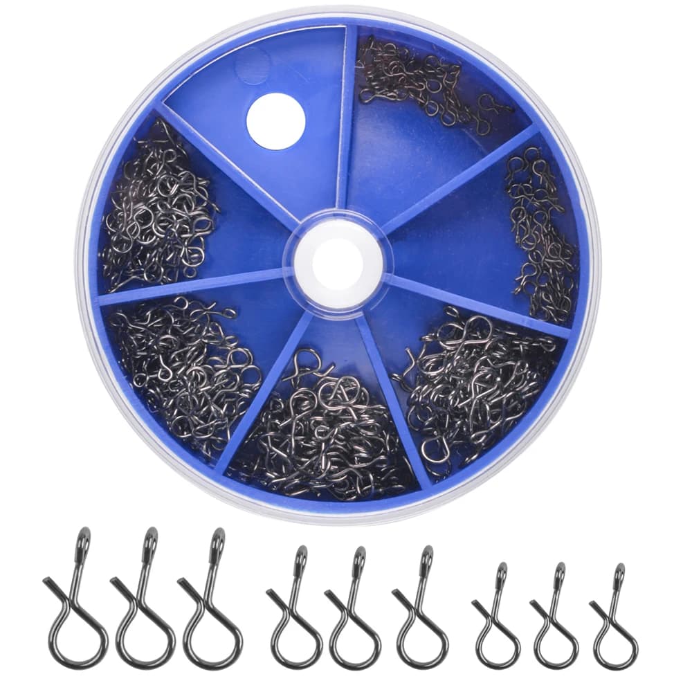 300 pcs / salt water box quick change fly fishing snap kit for flies hook bait connector stainless steel clip trout connection Sunfish