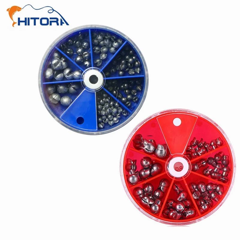 Fishing Lead Set 59 pcs/106 pcs Split Shot Lace Lead Weight Fishing Equipment Carp Fishing Open Lead Pendant with Box