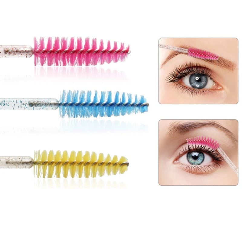 50 pz/busta Pennelli per Extension Ciglia, Bacchette Mascara Sopracciglia, Applicatori, Spoolie, Set Cosmetico per Extension Ciglia, Strumenti Trucco