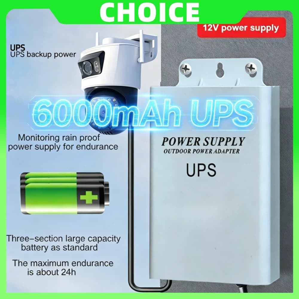 Alimentatore Esterno 3M 12V DC con Batteria UPS Impermeabile IP67 per Telecamere CCTV, Kit di Alimentazione Continua