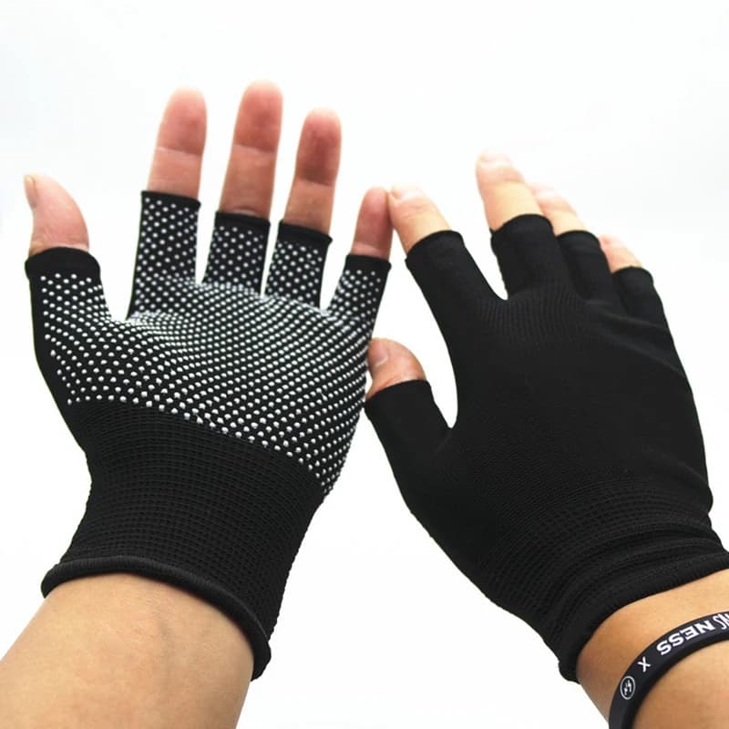 Nuovi Guanti da Ciclismo in Nylon, Traspiranti e Antiscivolo, per Bici, Palestra, Sport, Yoga ed Esercizi all'Aperto, Mezze Dita