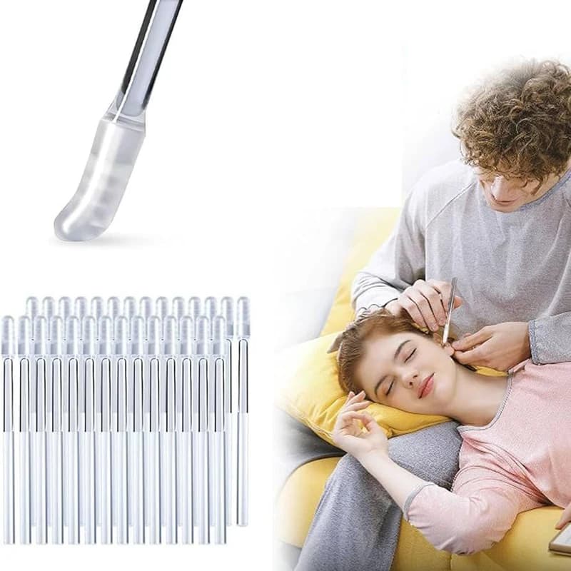 Strumento riutilizzabile per la rimozione del cerume - 24 bastoncini di cotone adesivi per una pulizia delicata, rimuovi cerume sicuro per bambini e adulti