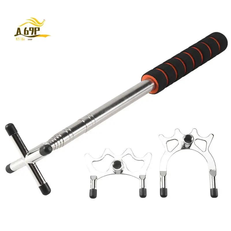 A69P-Retractable Billiard Cue Stick Bridge With 3Pcs Removable Brass Bridge Head Billiard Table Pool Cue Accessories
