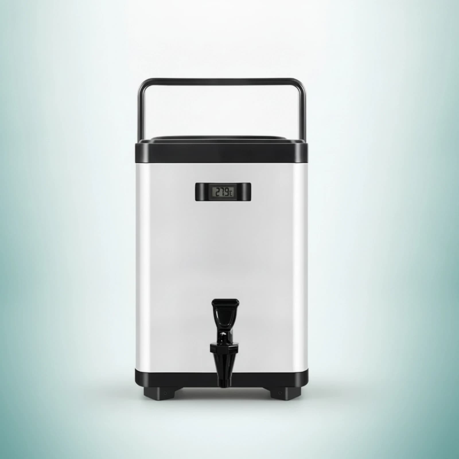 Beverage Dispenser with Thermometer Stainless Steel Beverage Dispenser with Faucet Container with Faucet Square for Restaurants