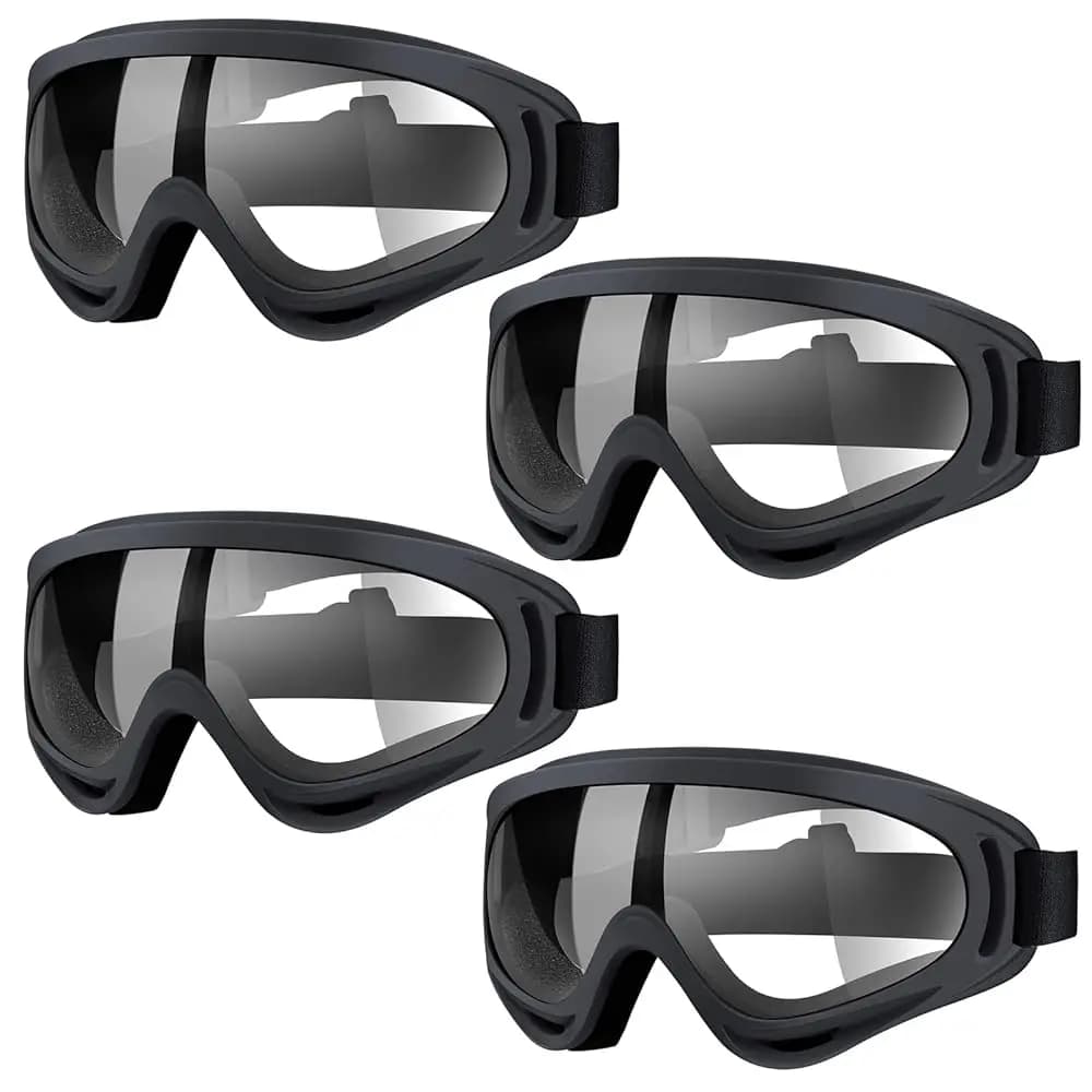 Spedizione Gratuita, Set di 4 Occhiali da Moto per Giovani, Bambini, Uomini e Donne, Occhiali per Moto da Cross, ATV, Sci, Compatibili con Casco
