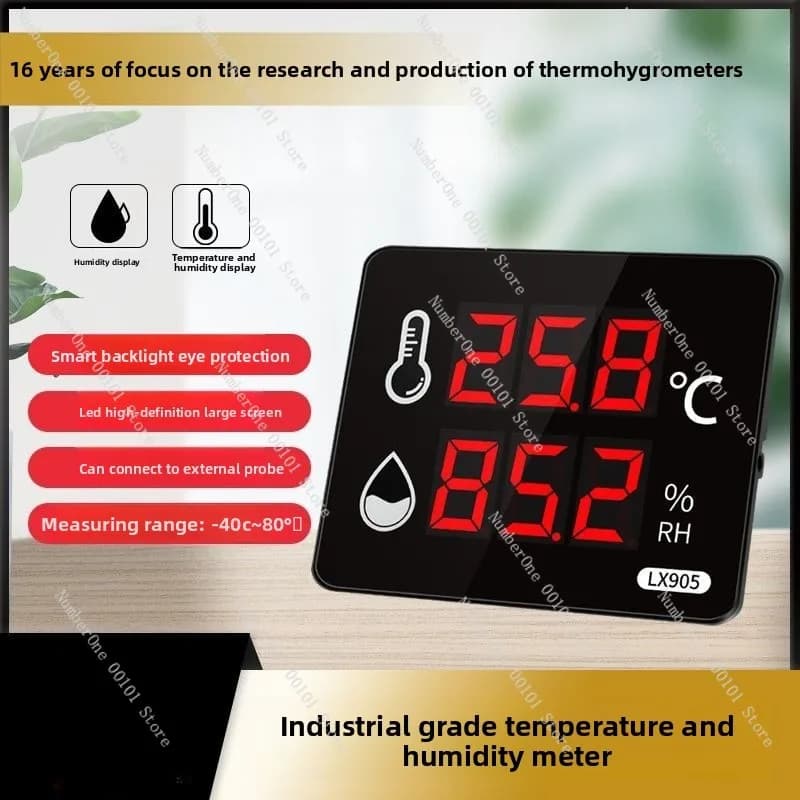 Industrial grade thermometer Electronic digital display High precision temperature and humidity display Thermostat