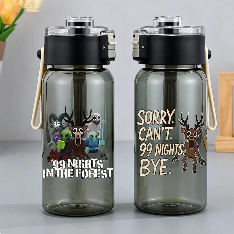 Gioco 99 Notti in The Fores Tazza d'acqua sportiva Donna Uomo Bottiglia d'acqua portatile Tazze per bottiglia d'acqua essenziali per ufficio da viaggio all'aperto