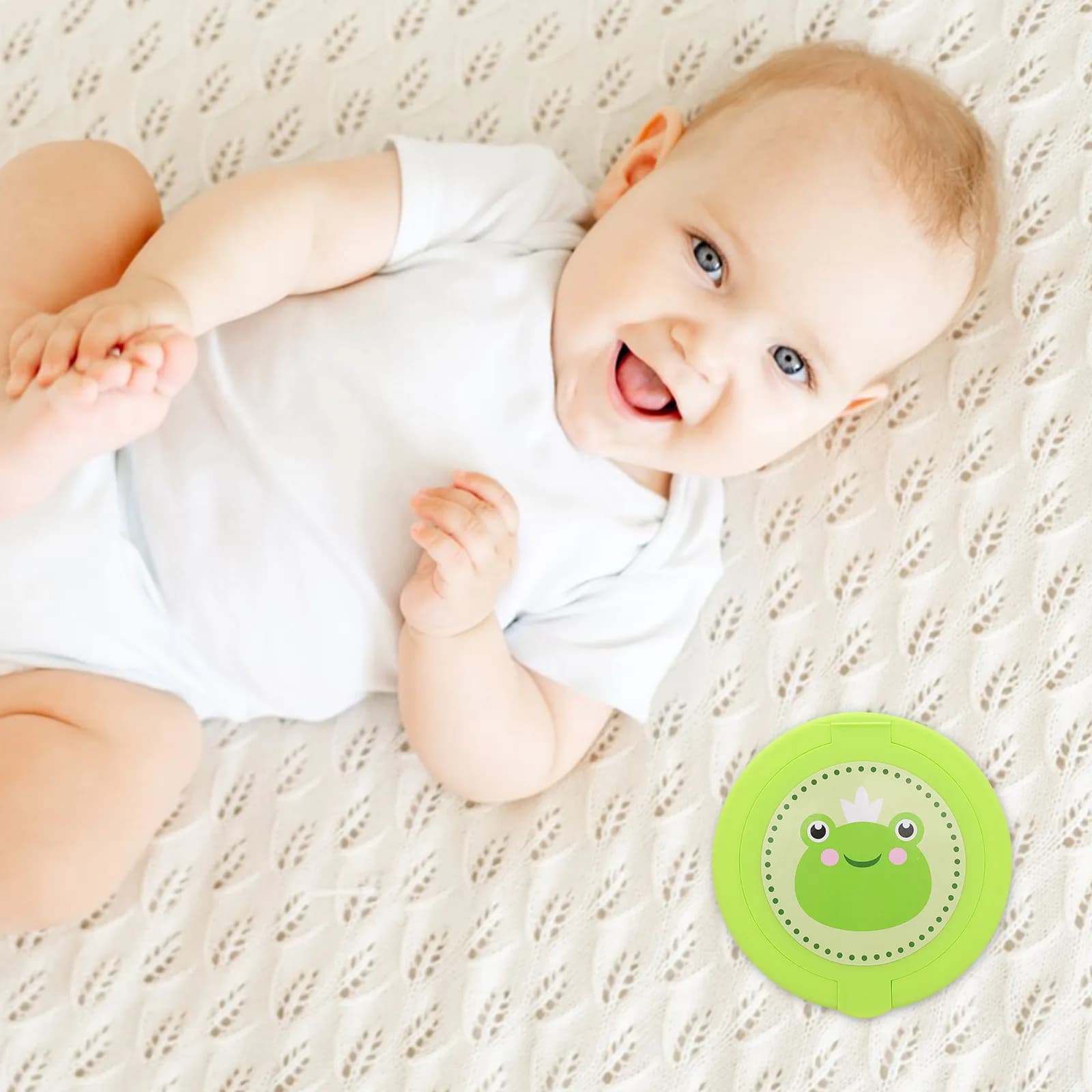 Scatola per polvere per neonati, texture morbida, per uso dopo il bagno, custodia per polvere di talco per il corpo, custodia per la cura del bambino, verde