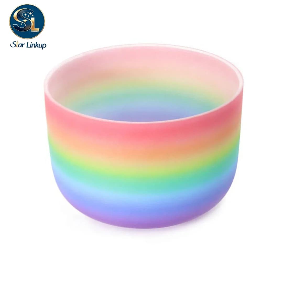 6-12 inch Rainbow Crystal Singing Bowl 432hz/440hz Yoga Meditation Chakra Sound Bowls Musical Instrument for Energy Healing
