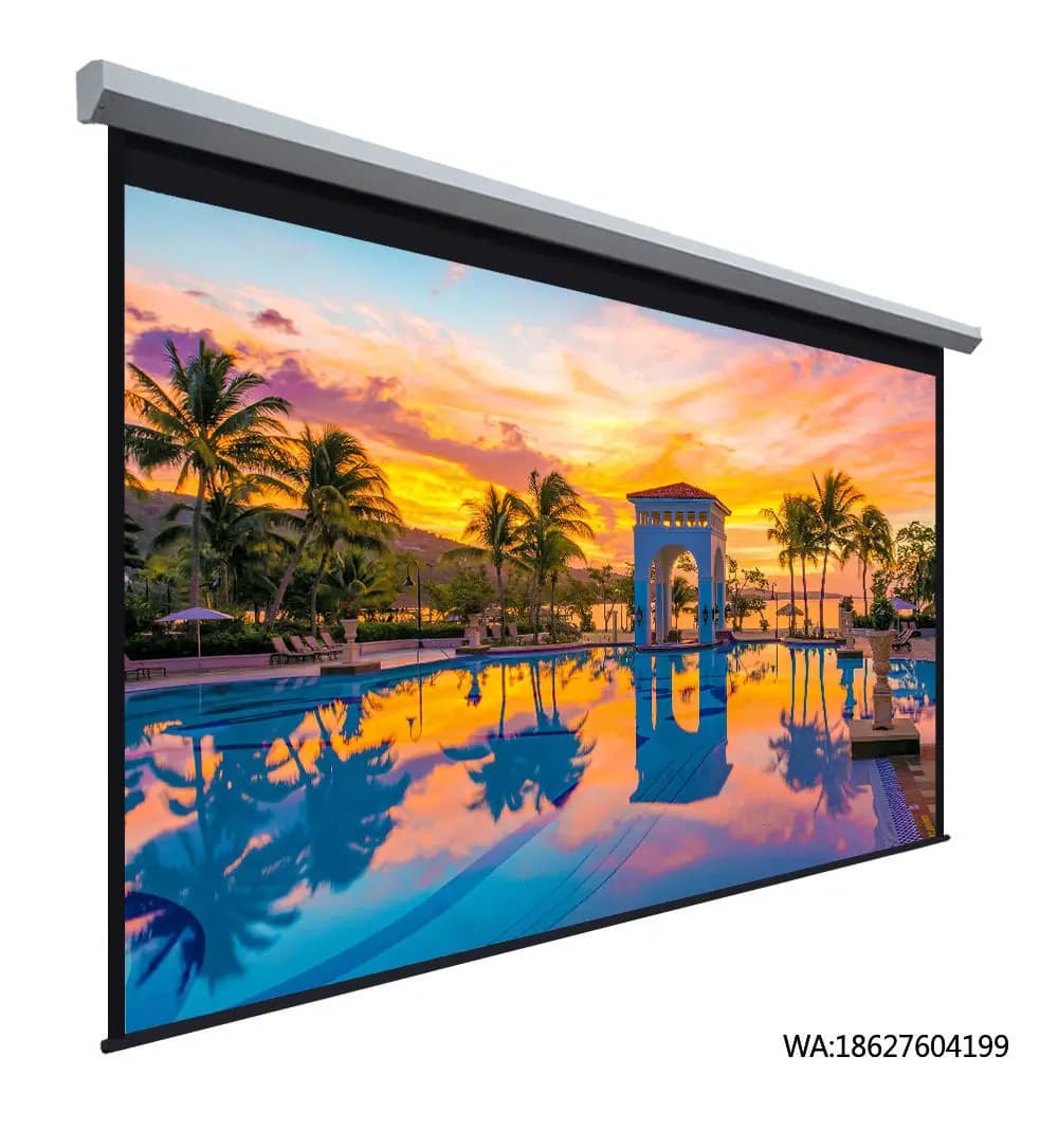 Motorized Projector Screen 150 Inch 200 Inch 300 Inch Wall Home Cinema Electric Projection Screen Size Customization