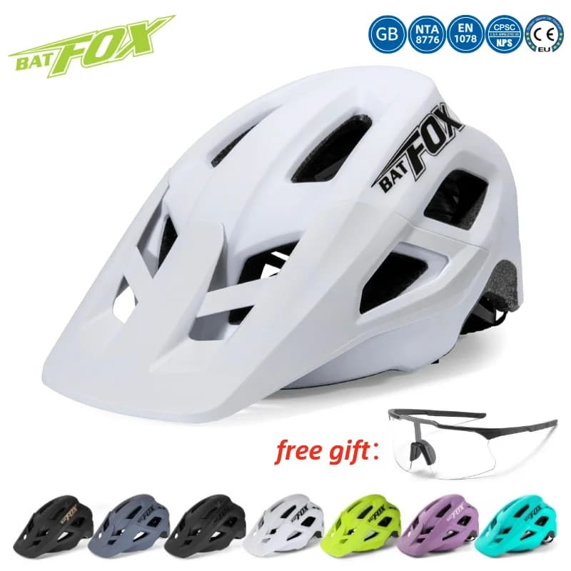 BATFOX 2026 Professional Mountain Bike Helmet Ultralight Anti-Impact Adjustable for Road Bike and MTB, Cycling Equipment for Men and Women