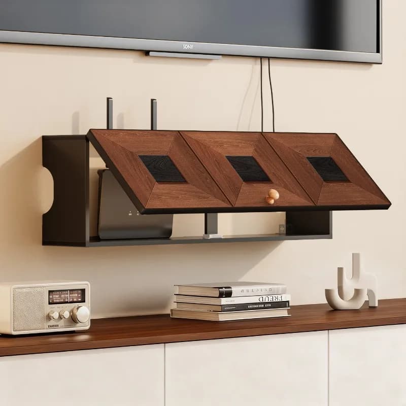 Scatola organizer per router WiFi con supporto a parete, armadio multiuso per la gestione dei cavi per ModemHome OfficeCord Hider, copertura ventilata