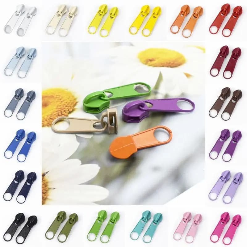 20-100 Pezzi 3 # 5 # Tirazip in nylon colorato per zaini, cappotti, ricambi per cerniere, kit di riparazione per tasche, accessori fai da te
