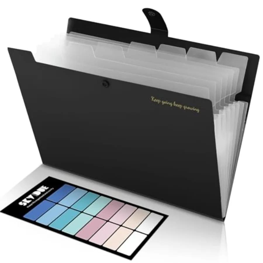 Accordion File Organizer, Expanding File Folder with 8 Pockets, Portable Document Paper Receipt Organizer, Letter/A4 Size Filin