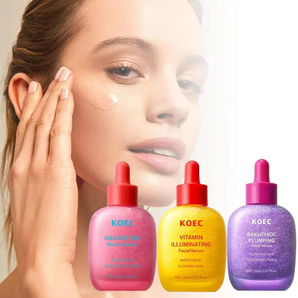 Bakuchiol Plumping Serum + Vitamin C Illuminating , Pore Tightening Hydrating Glowing Serum Kit for Brightening Pore Minimizing