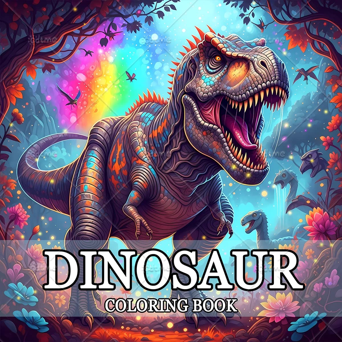 DINOSAUR Coloring Book Adult Relieve Stress Bold-easy DIY Painting Drawing Anti Anxiety Stress Relief Art Activity Book
