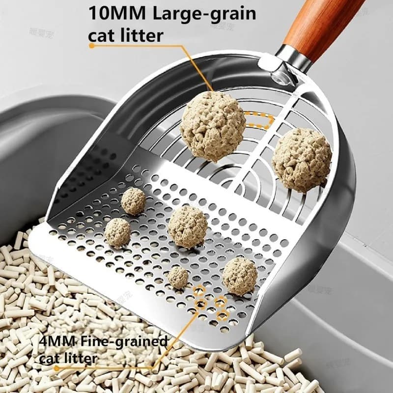 Cat Litter Scoop Stainless Steel Long Handle Pet Waste Shovel Cat Litter Shovel Cleaning Tool For Sand Litter Box Cats Supplies
