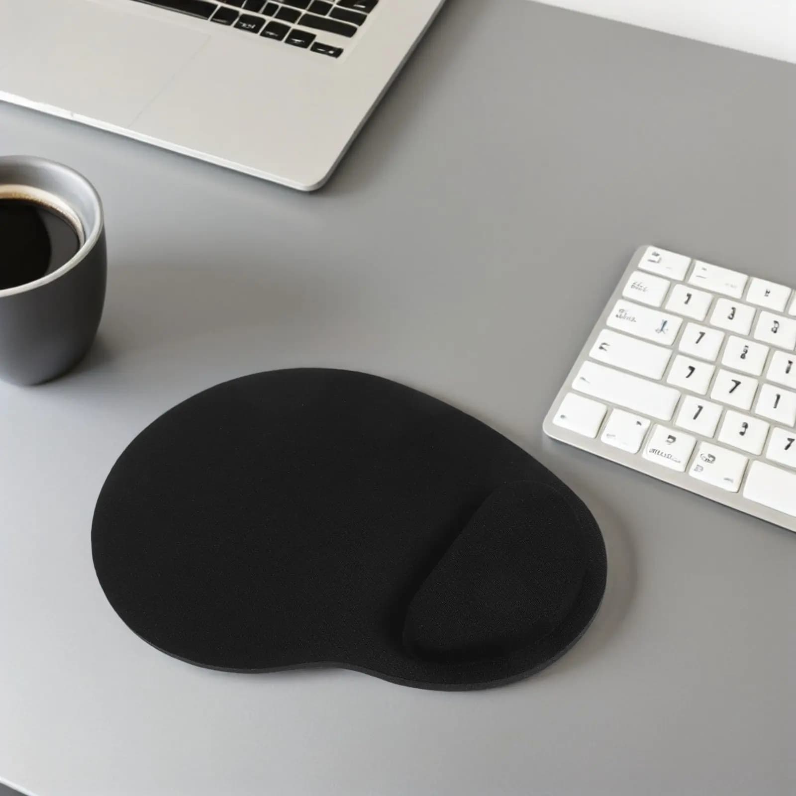 Ergonomic Mouse Carpet with Wrist Support, Black Silicone Bearing for Laptop, Desktop and Gaming, Precise Tracking and Long Term Comfort