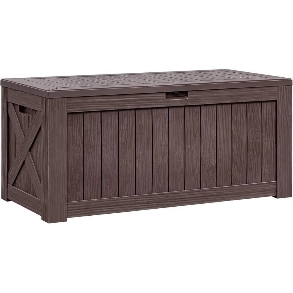 Large Container for Exterior and Interior - Garden Box in Resin Waterproof 120 Gallon, Dark Brown