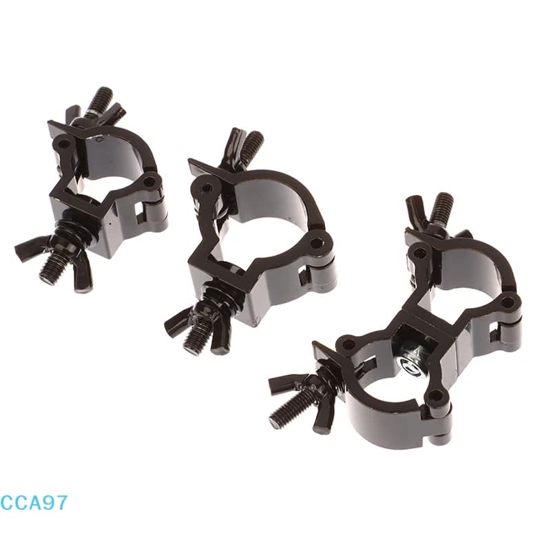 Morsetto per traliccio girevole in alluminio per impalcature Gancio per luci da palco Tubo accoppiatore con fibbia singolo/doppio anello 18 - 52MM per carico massimo 100 kg