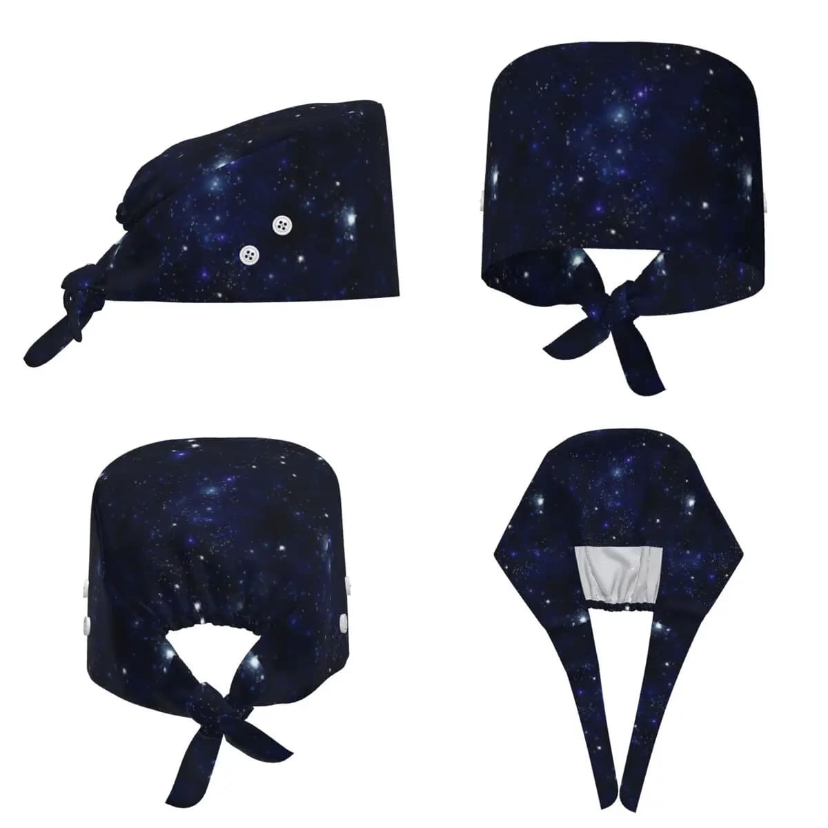 Constellation Star Clusters Galaxies Print Halloween Scrub Hat Doctor Working Surgical Cap Unisex Adjustable Nursing Caps