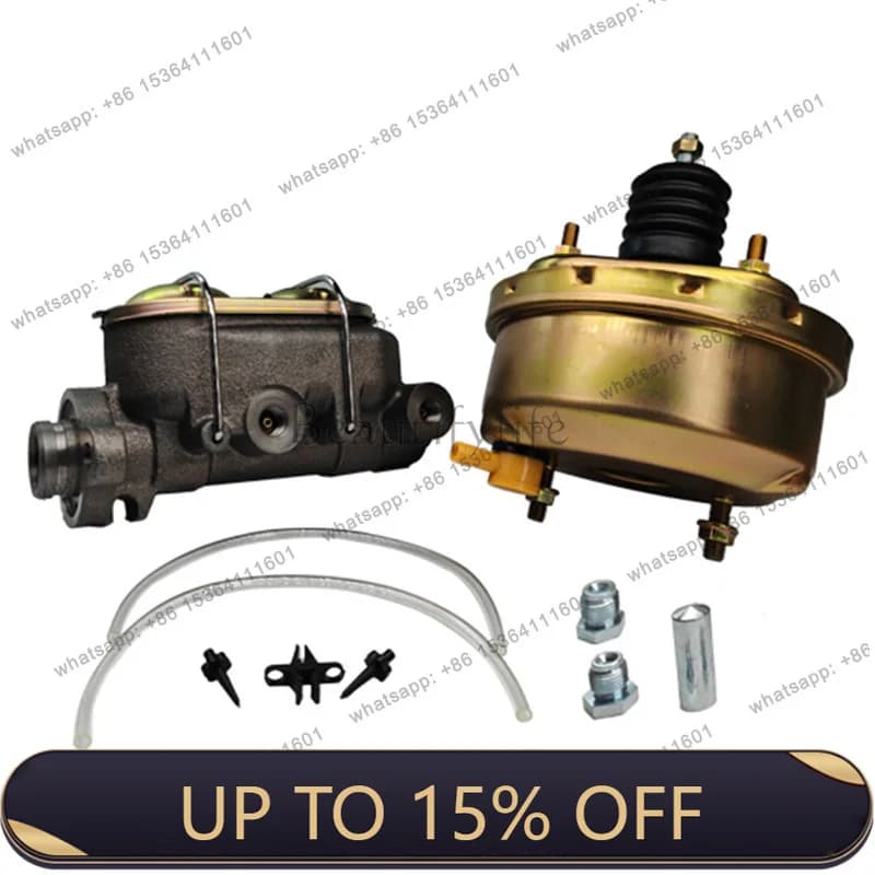 LS galvanized 7 "single layer vacuum booster 1" brake brake master pump exhaust set universal American modified car set