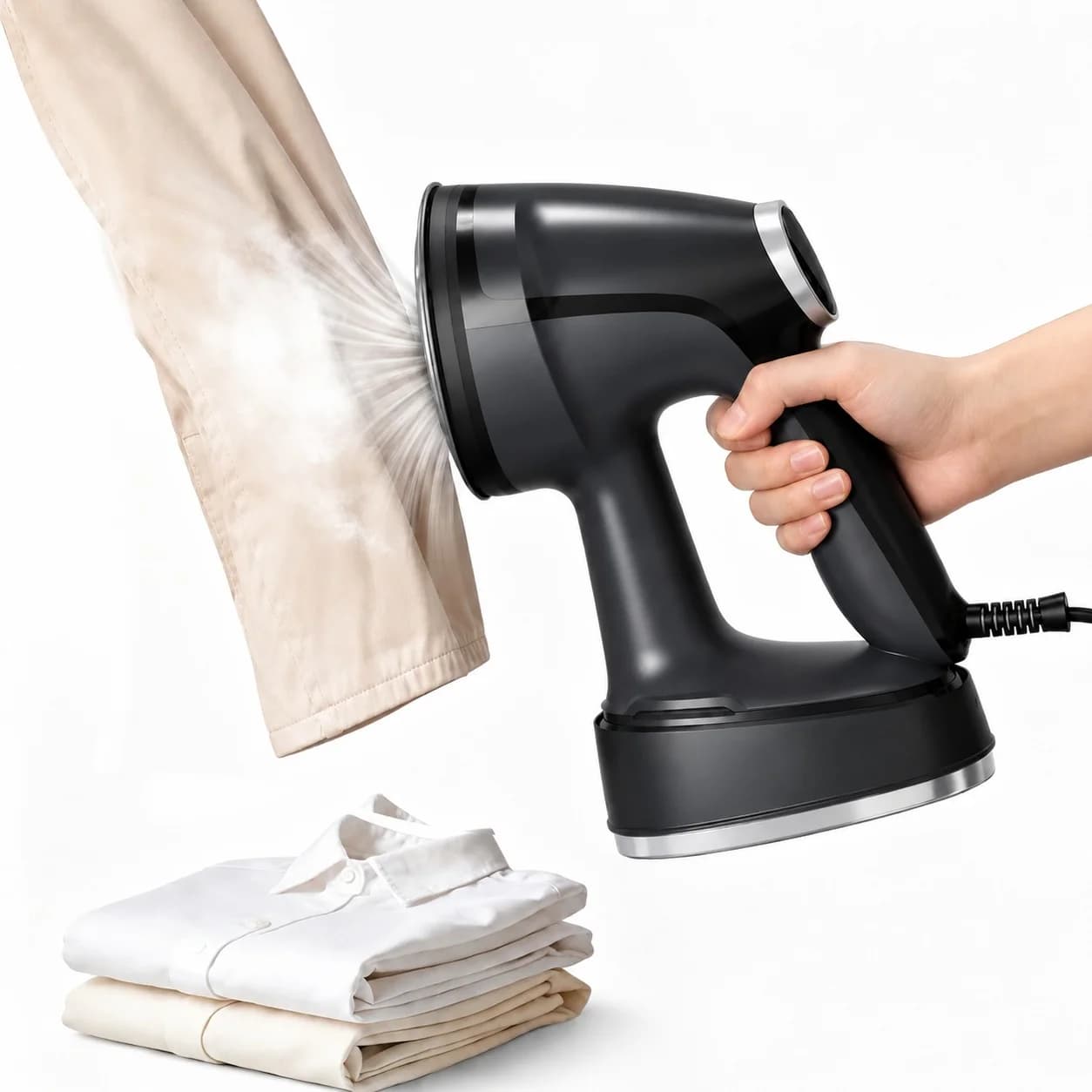 Steamer for Clothes Handheld 2-in-1 Size 2500–3600Pa Suction 400ml Detachable Tank 4 Modes LED Display 15s Heat-Up 110-120V Professional Wrinkle Remover for Home & Travel