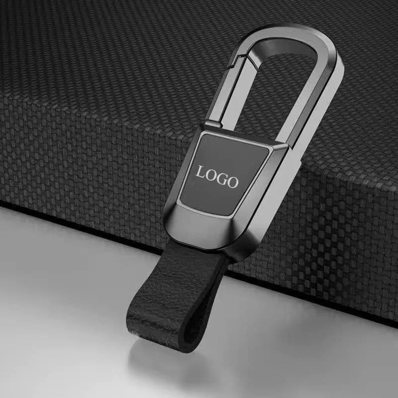 Keychain with custom logo Car keychain with laser engraving in real leather with empty square head Custom keychain with metal sense