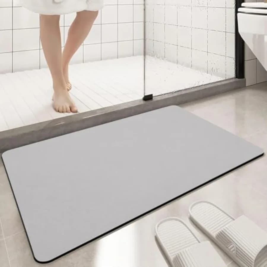 Large Bath Mat Diatomaceous Earth Bath Super Absorbent Quick Dry Non Slip Diatomite Stone Bath Mat Thin Bathroom Floor Mats Fit