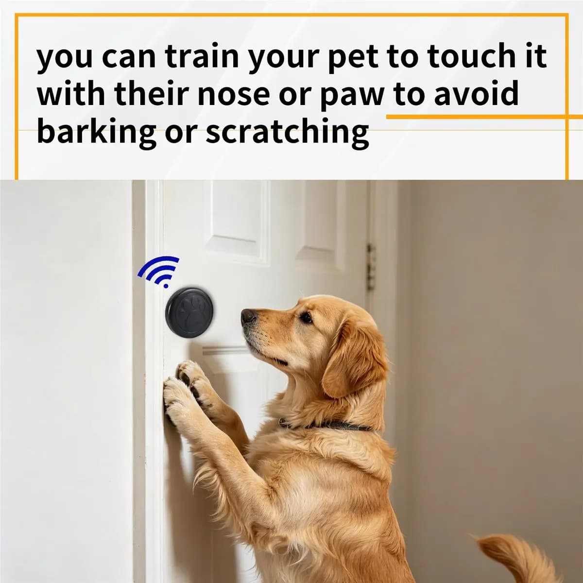 A77K Wireless Doorbell for Cats & Dogs 300M Range 60 Songs High Volume Waterproof Smart Home Training Bell US Plug Black