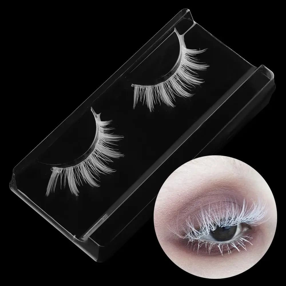 Ciglia finte incrociate lunghe cosplay bianche di bellezza Estensione ciglia lunghe naturali