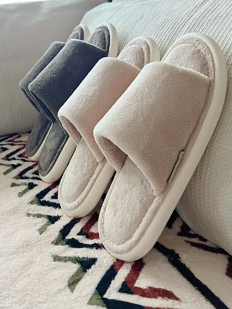 Pantofole Giapponesi Silenziose in Lino e Cotone con Punta Aperta, Morbide e Antiscivolo per Donna, Primavera Autunno, Taglie Grandi