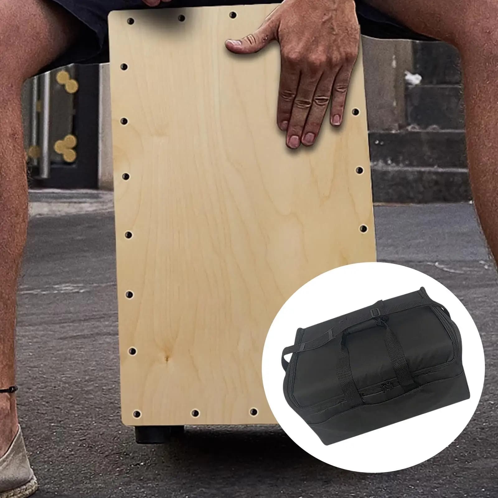 Borsa per batteria Cajon Box Addensare custodia per batteria Cajon impermeabile resistente Borsa per percussioni con impugnatura per il trasporto Accessori per batteria