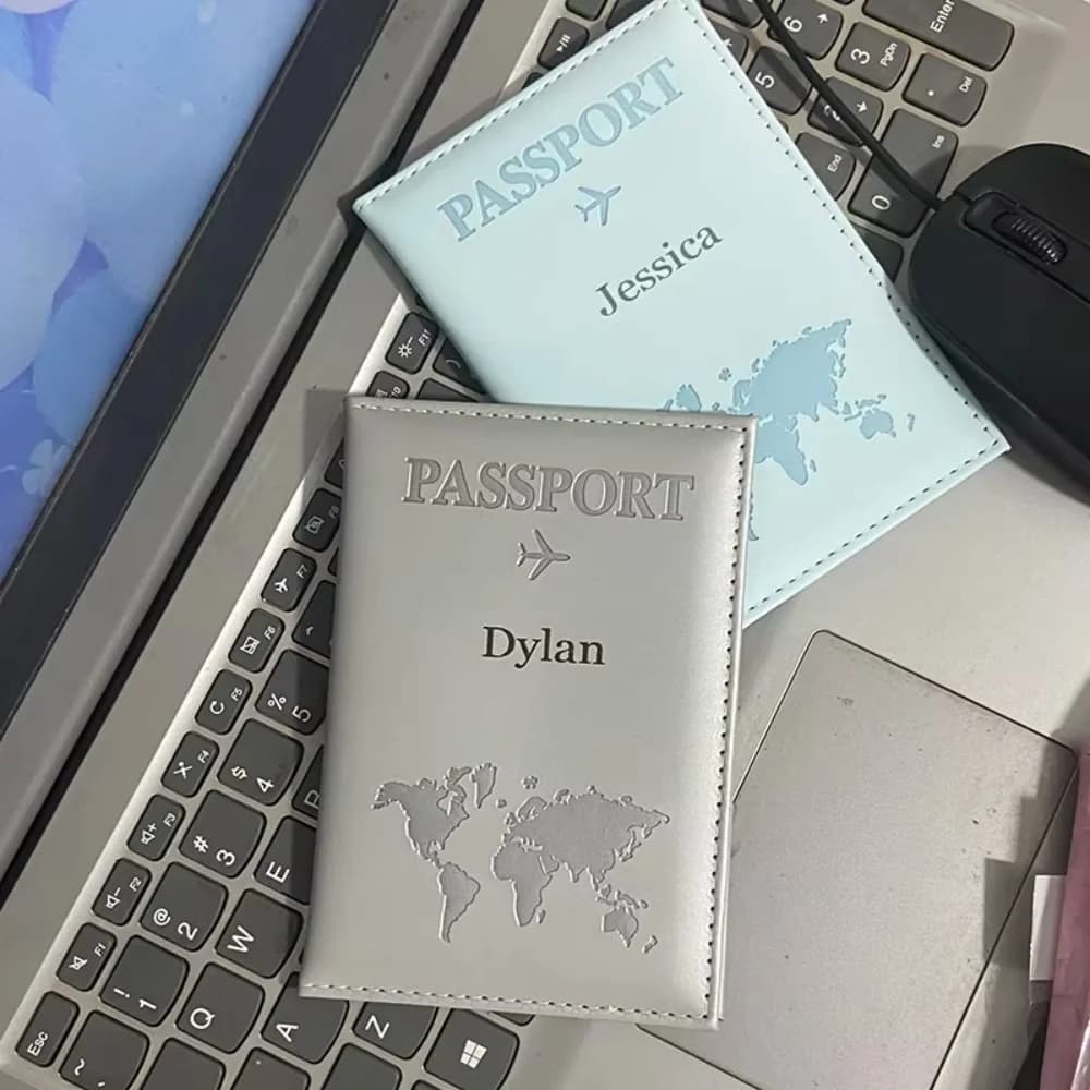 Custom Name PU Passport Holder Travel Wallet, Personalized Passport Cover, Confirm Name Before Placing Order