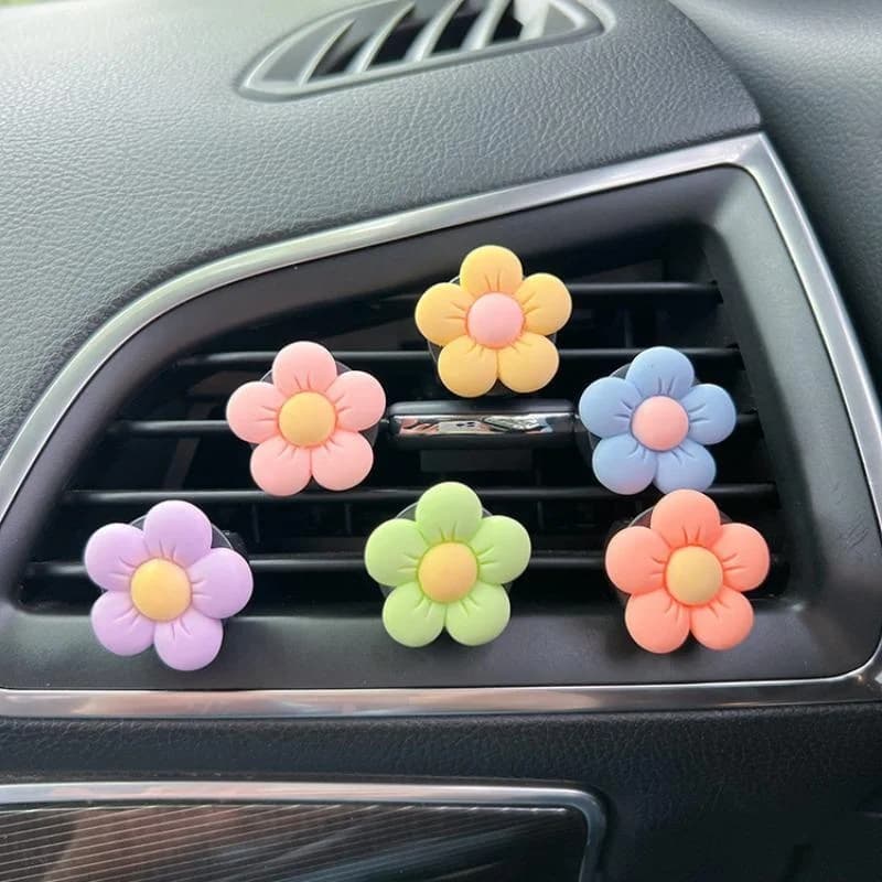 Cute Flower Car Perfume Clip aromatherapy air conditioning ventilation ornaments interior decoration for car supplies perfume for car