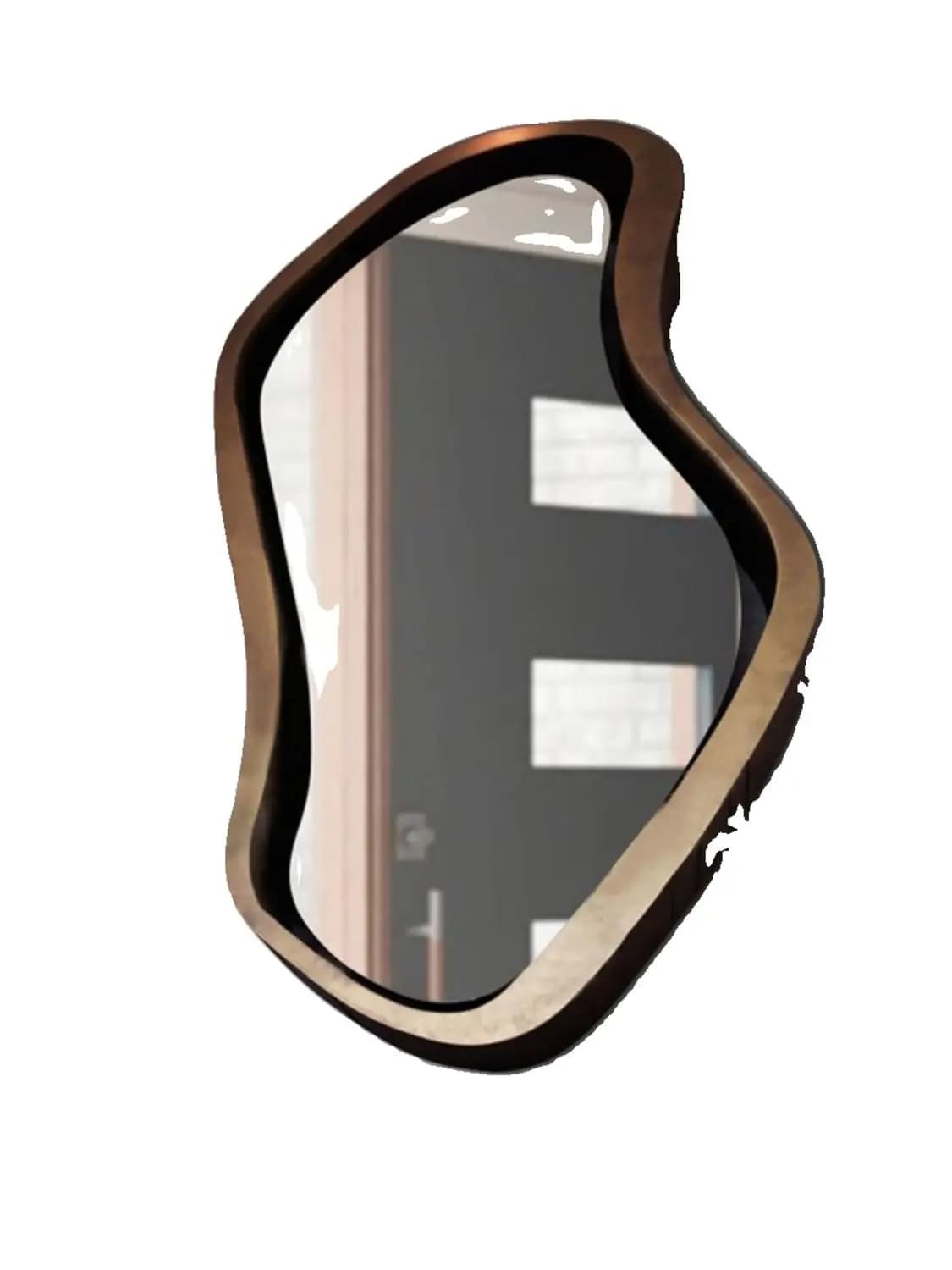 specchio decorativo artistico leggero di lusso montato a parete specchio di forma irregolare specchio per il trucco del bagno, specchio da toeletta irregolare nordico