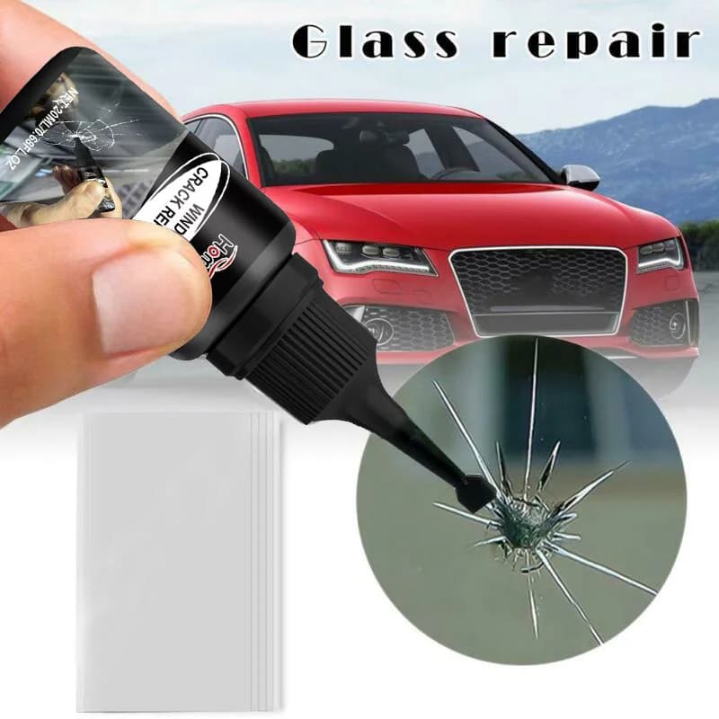 Set di Liquidi per Riparazione Graffi su Vetri Auto, Agente Nano per Riparare Crepe e Scheggiature su Parabrezza e Finestrini, Accessori Auto
