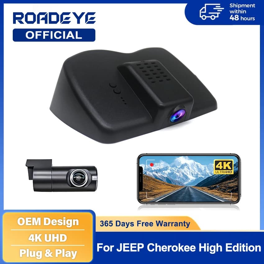 Dashcam 4K per Jeep Grand Cherokee WK2 2015 2016 2017 2018, DVR per auto con WIFI, 2 telecamere, Plug and Play, Registratore video.