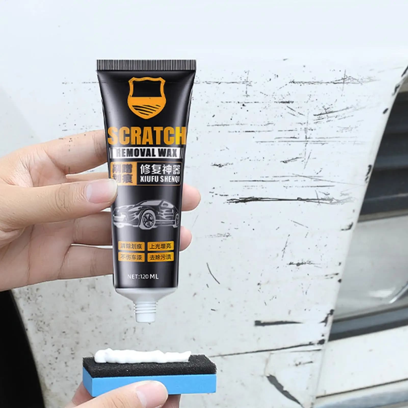 128ml Car Multi-purpose Wax Scratch Repair Wax Scratching Repair Tools With Sponge Wax For Deep Car Paint Scratch Repair