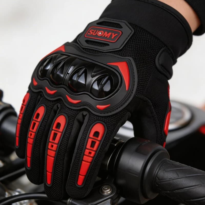 Guanti da Moto Suomy Estivi Traspiranti in Mesh, Touch Screen, per Uomo e Donna, Motocross, Ciclismo, MTB, Racing, Attrezzatura Leggera