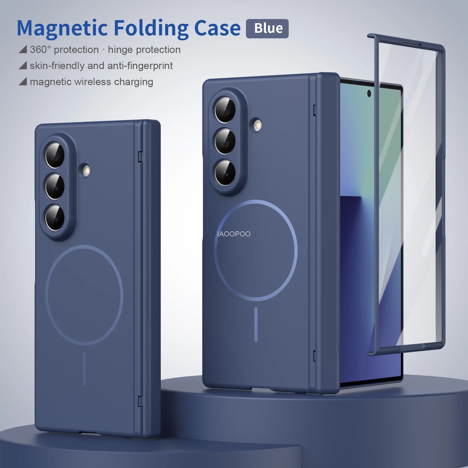 Matte Skin-Feel PC Cover Case for Samsung Galaxy Z Fold 8 Ultra Fold 7 6 5 Magnetic Charging Hinge Protect Glass Screen Film