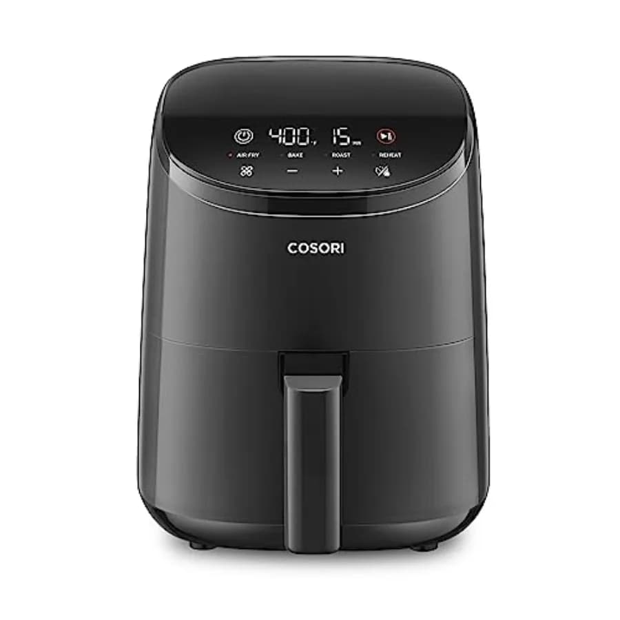 Lite Small Air Fryer, Max 400°F, 4-in-1, 97% less oil, Gray Ideal for dorms, apartment, RVs, Quiet, Touch control, Air Fry, Bak