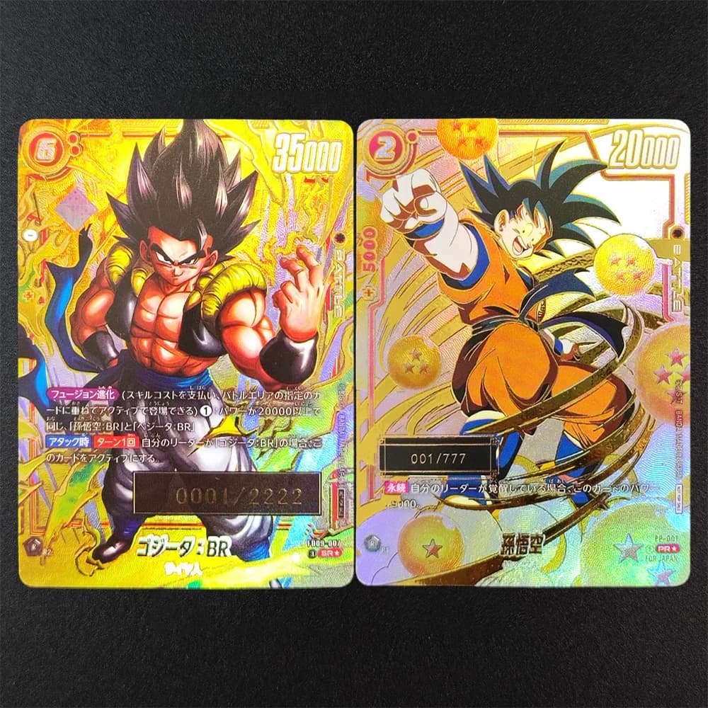 Carte da Collezione DIY Dragon Ball Super Fusion World Son Goku FP-001 Gogeta BR FB09-007 Gold, Gioco per Bambini