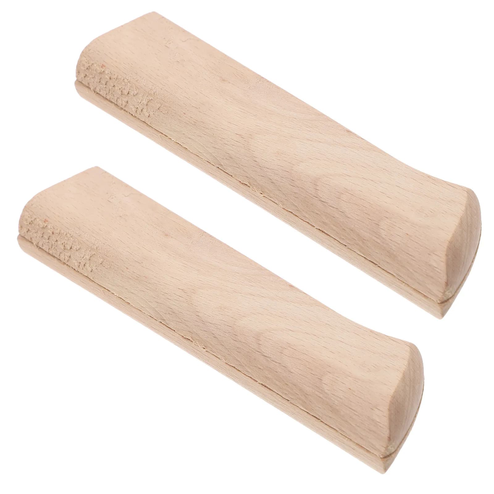2 Pcs Beech Wood Kitchen Knife Handle Repair Accessories Wooden Handles Japanese Chef Replacement