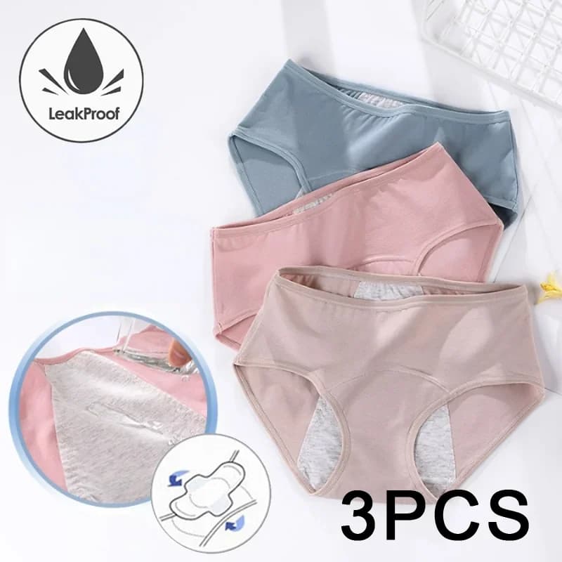 3 pcs/set women's menstrual briefs large flow after baby water absorption briefs stagna brief menstrual women's pure cotton