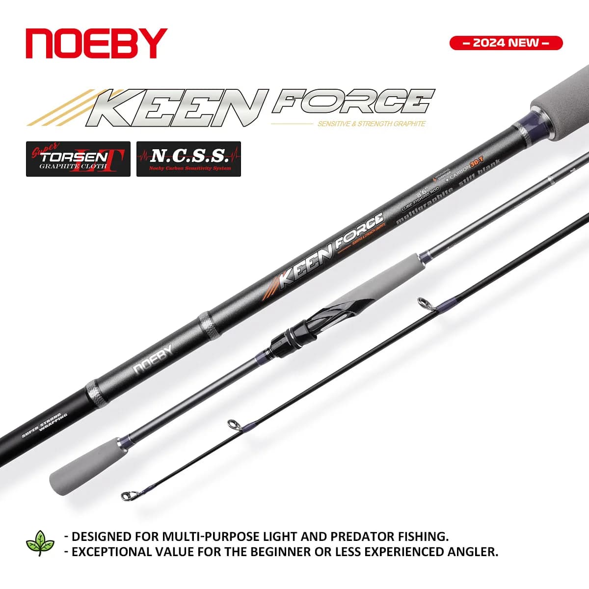 Noeby Canna da pesca Spinning 2.04m 2.24m 2.29m 2.52m 2.59m 2.75m 2.9m Canna da pesca multiuso leggera e predatore Eging Rockfish
