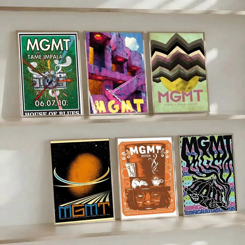 Rock Psychedelic Pop Band MGMT-Music Poster Gift con stampe per la decorazione e l'esposizione di casa, camera da letto e soggiorno